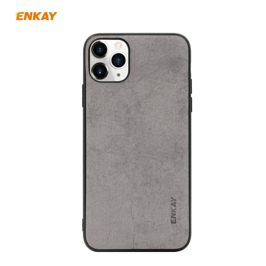 For iPhone 11 Pro Max ENKAY ENK-PC030 Business Series Fabric Texture PU Leather + TPU Soft Slim C...