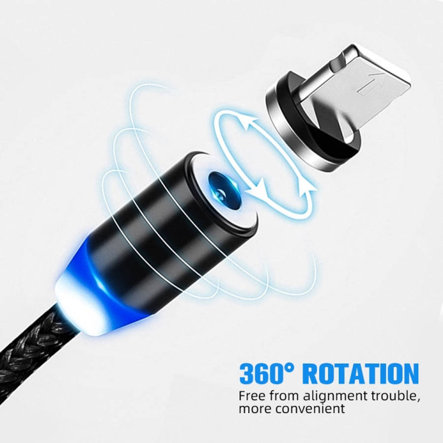 USB to 8 Pin Magnetic Metal Connector Nylon Two-color Braided Magnetic Charging Cable, Cable Leng...