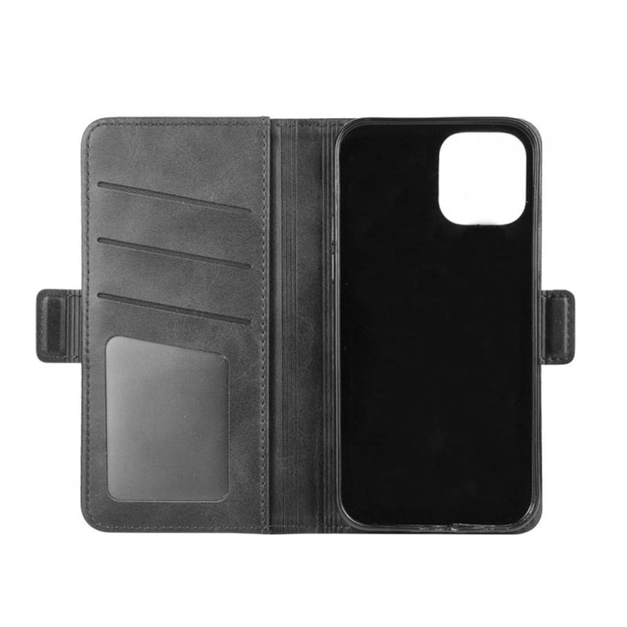 For iPhone 12 6.1 inch Dual-side Magnetic Buckle Horizontal Flip Leather Case with Holder & Card ...