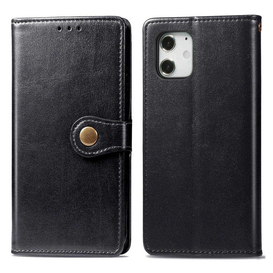 Retro Solid Color Leather Buckle Phone Case with Lanyard & Photo Frame & Card Slot & Wallet & Sta...