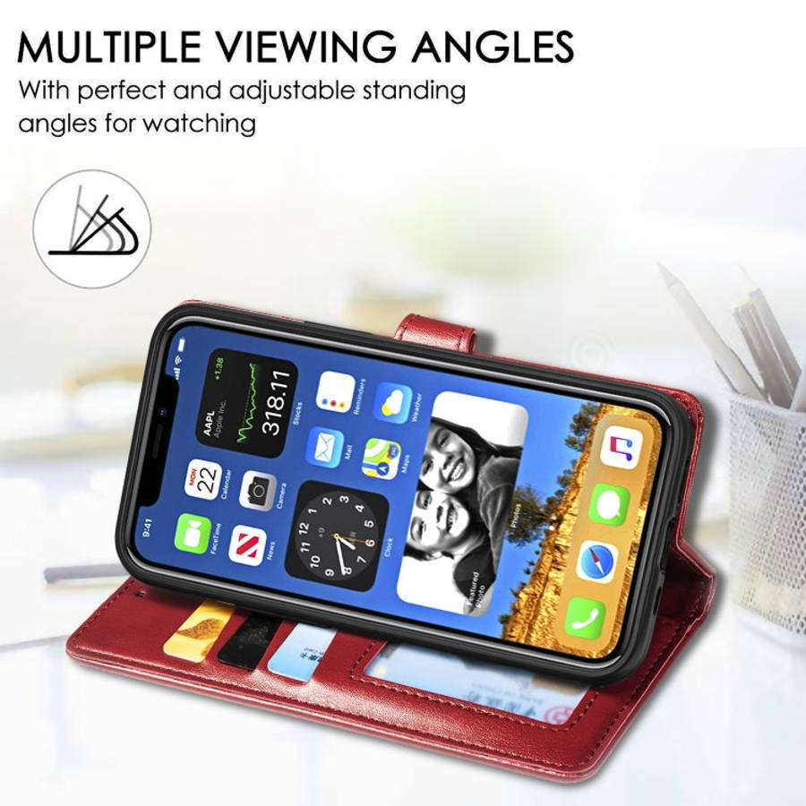 Retro Solid Color Leather Buckle Phone Case with Lanyard & Photo Frame & Card Slot & Wallet & Sta...