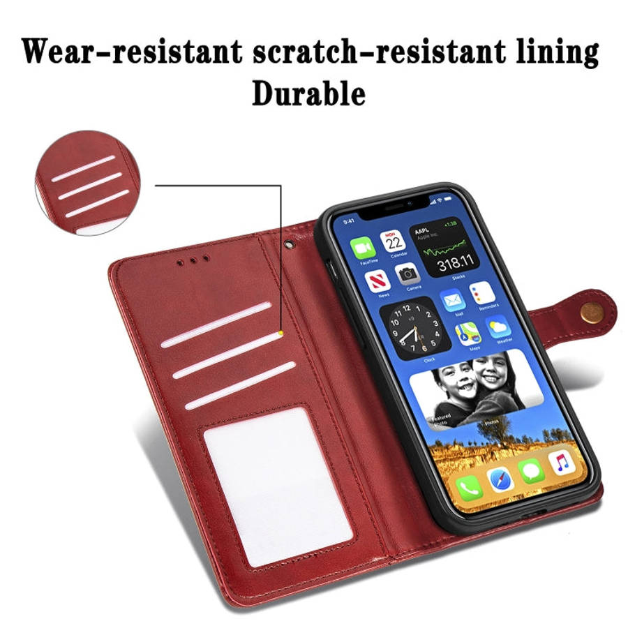 Retro Solid Color Leather Buckle Phone Case with Lanyard & Photo Frame & Card Slot & Wallet & Sta...