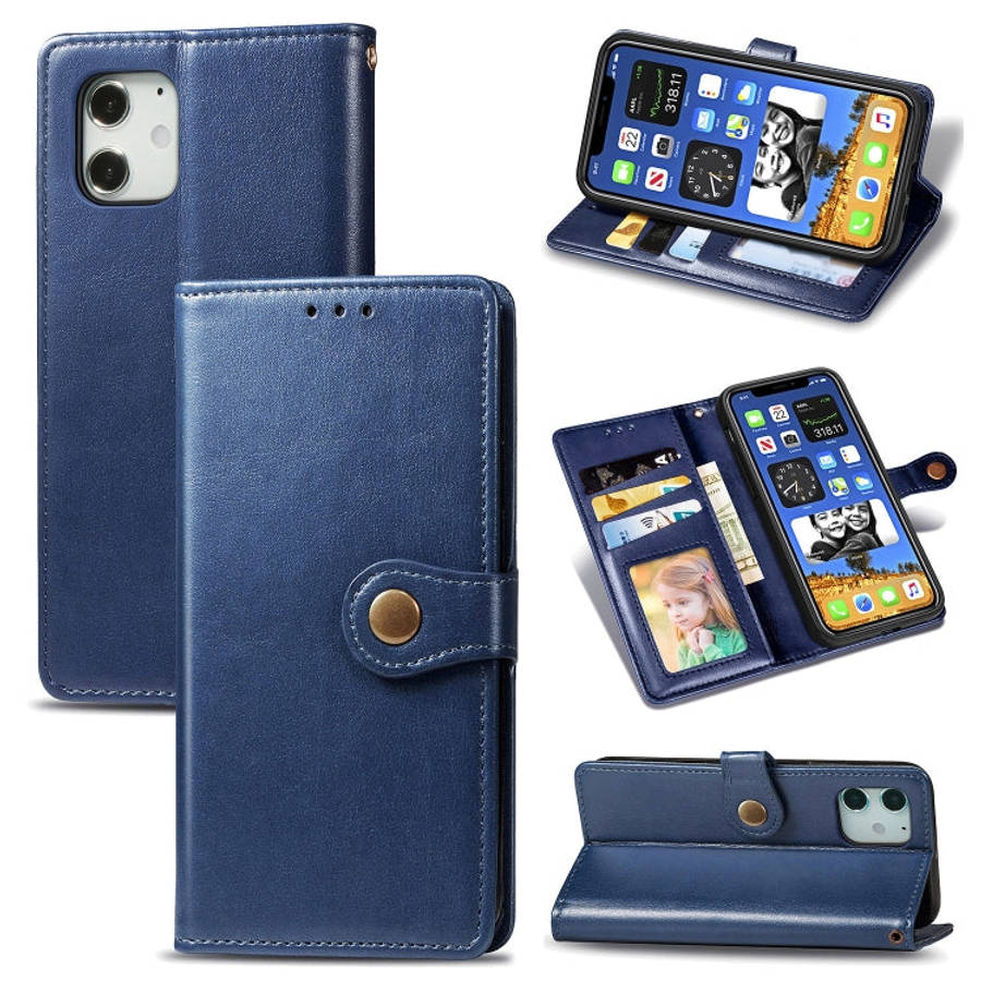 Retro Solid Color Leather Buckle Phone Case with Lanyard & Photo Frame & Card Slot & Wallet & Sta...