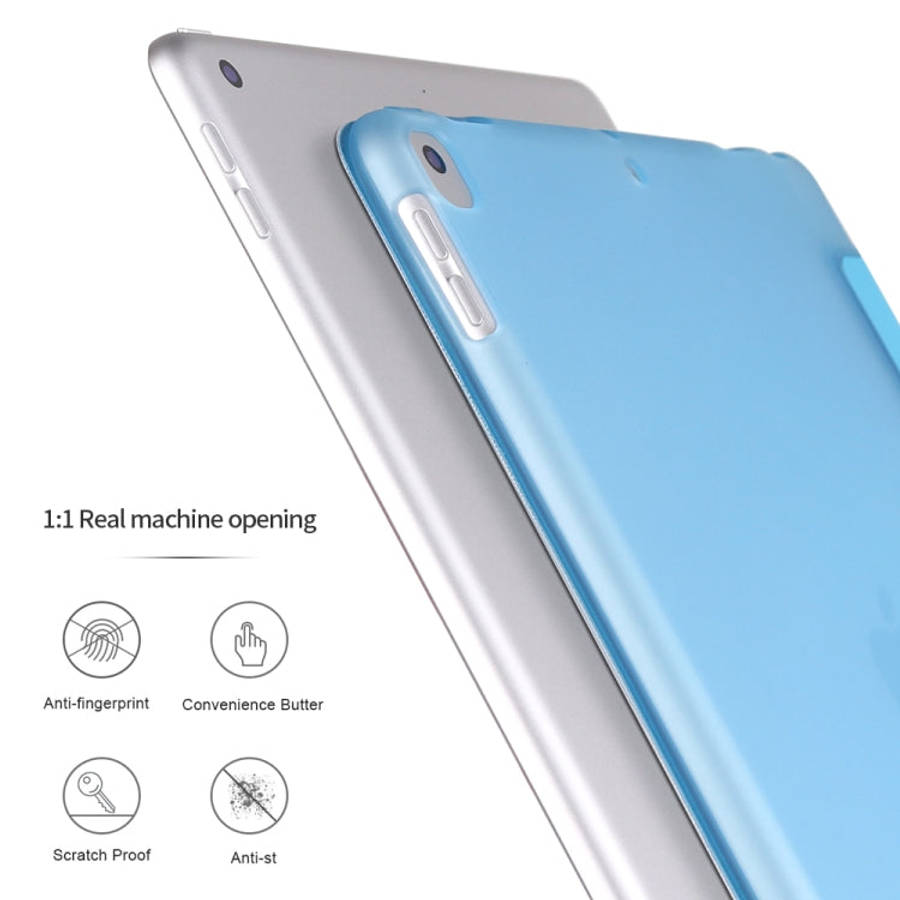 For iPad 10.2 inch 2019 / iPad Pro 10.5 inch Three-folding Surface PU Leather TPU Matte Soft Bott...
