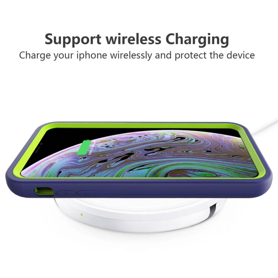 For iPhone XR Wave Pattern 3 in 1 Silicone+PC Shockproof Protective Case