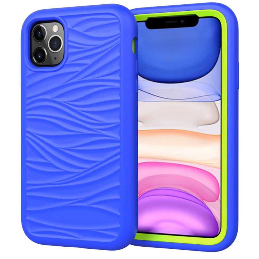 For iPhone 11 Pro Max Wave Pattern 3 in 1 Silicone+PC Shockproof Protective Case, For iPhone 11 P...