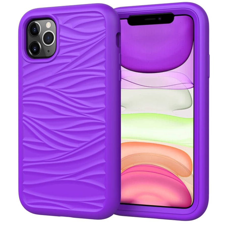 For iPhone 11 Pro Max Wave Pattern 3 in 1 Silicone+PC Shockproof Protective Case, For iPhone 11 P...