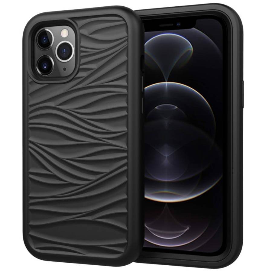 For iPhone 12 Pro / 12 Max Wave Pattern 3 in 1 Silicone+PC Shockproof Protective Case, For iPhone...