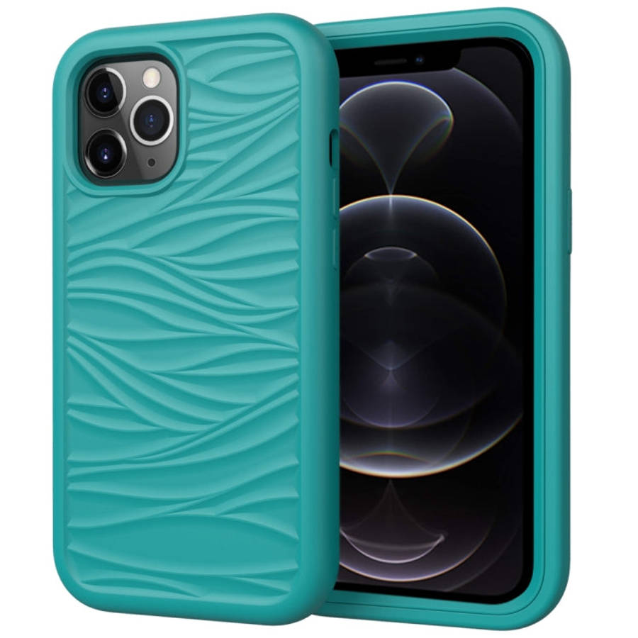 For iPhone 12 Pro / 12 Max Wave Pattern 3 in 1 Silicone+PC Shockproof Protective Case, For iPhone...