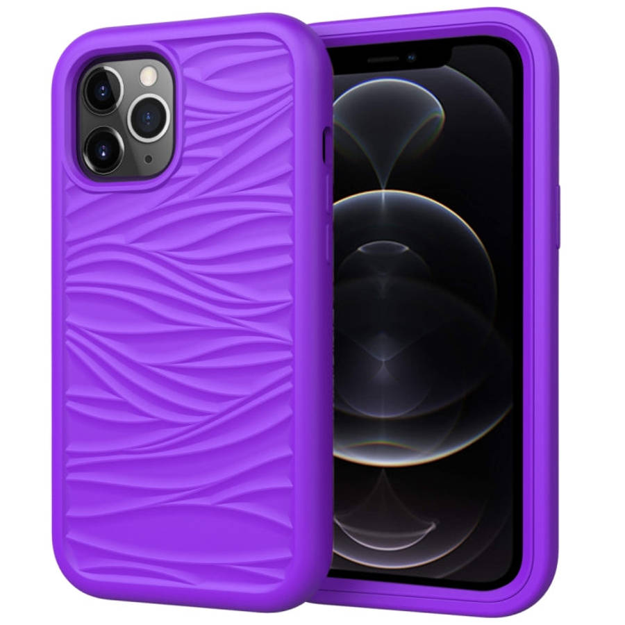 For iPhone 12 Pro / 12 Max Wave Pattern 3 in 1 Silicone+PC Shockproof Protective Case, For iPhone...