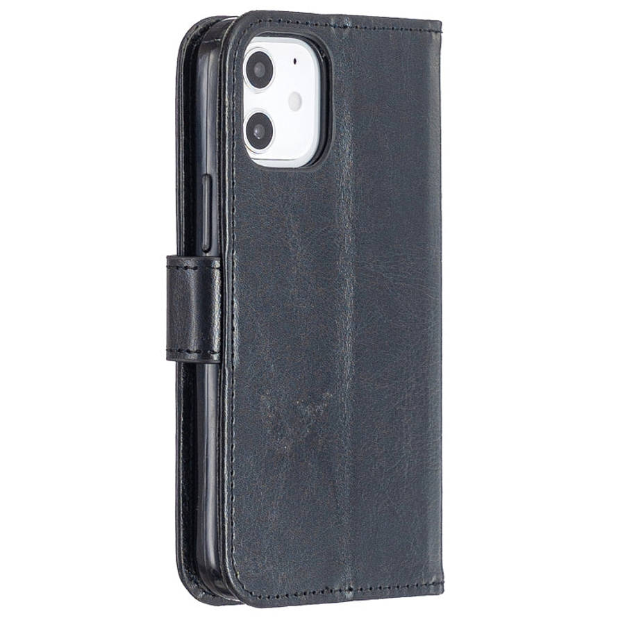 For iPhone 12 Crazy Horse Texture Horizontal Flip Leather Case with Holder & Card Slots & Wallet ...