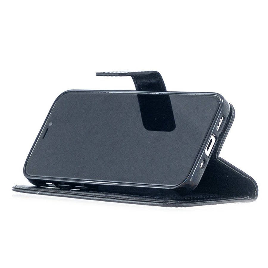 For iPhone 12 Crazy Horse Texture Horizontal Flip Leather Case with Holder & Card Slots & Wallet ...