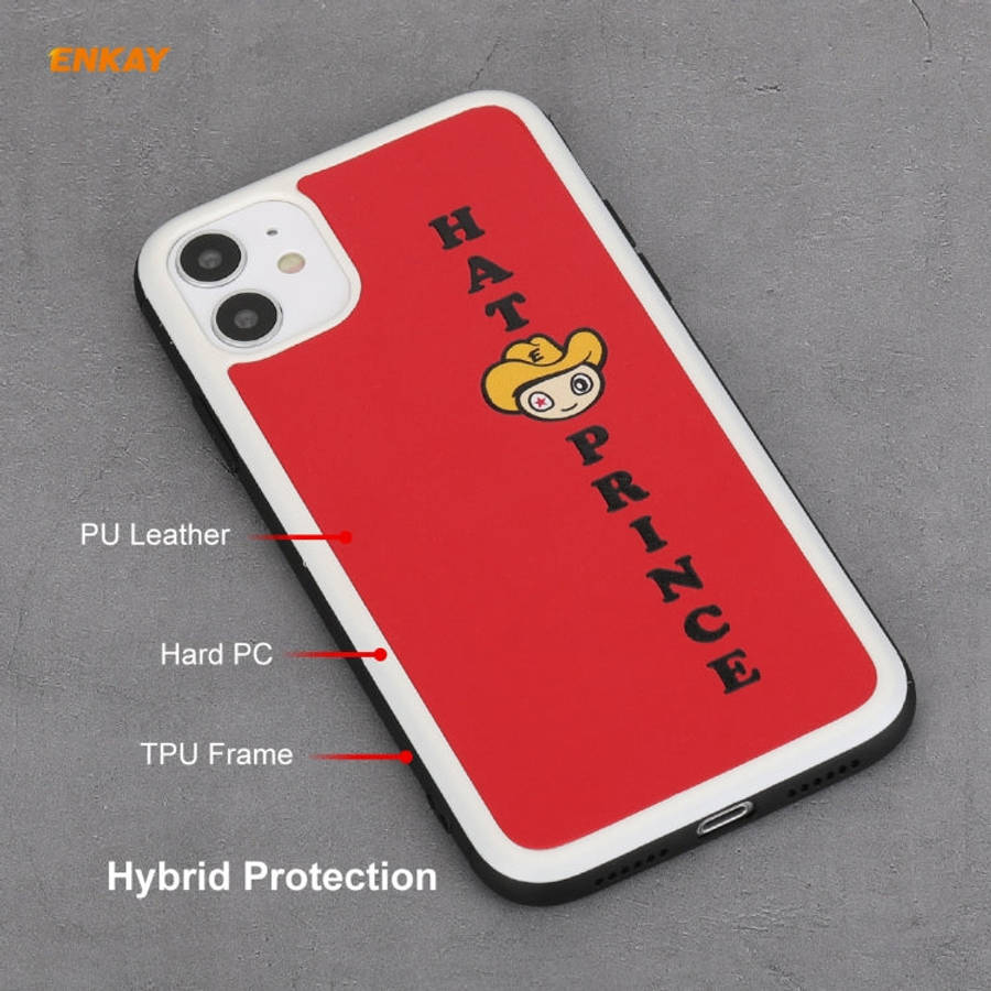 For iPhone 11 Hat-Prince ENKAY ENK-PC046 Cartoon Series PU Leather + PC Hard Slim Case Shockproof...