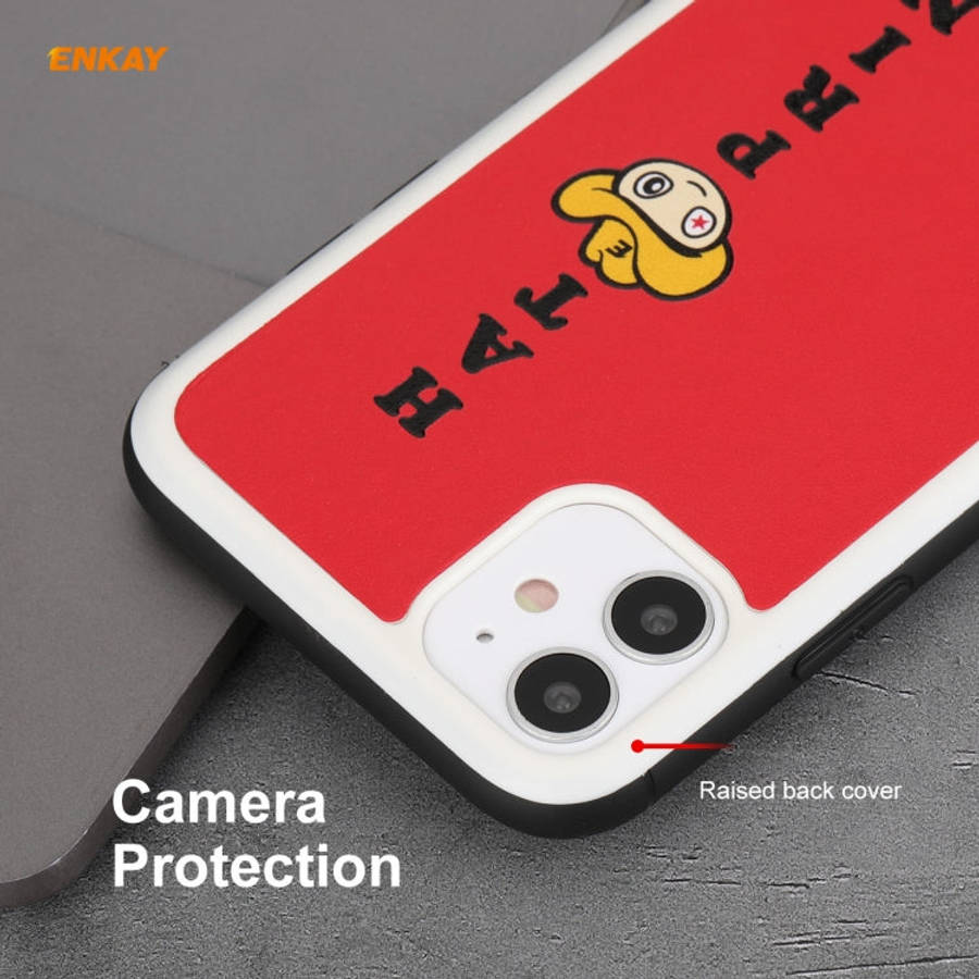 For iPhone 11 Hat-Prince ENKAY ENK-PC046 Cartoon Series PU Leather + PC Hard Slim Case Shockproof...
