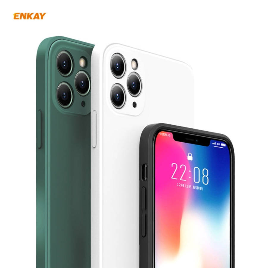 For iPhone 11 Pro Hat-Prince ENKAY ENK-PC065 Liquid Silicone Straight Edge Shockproof Protective ...