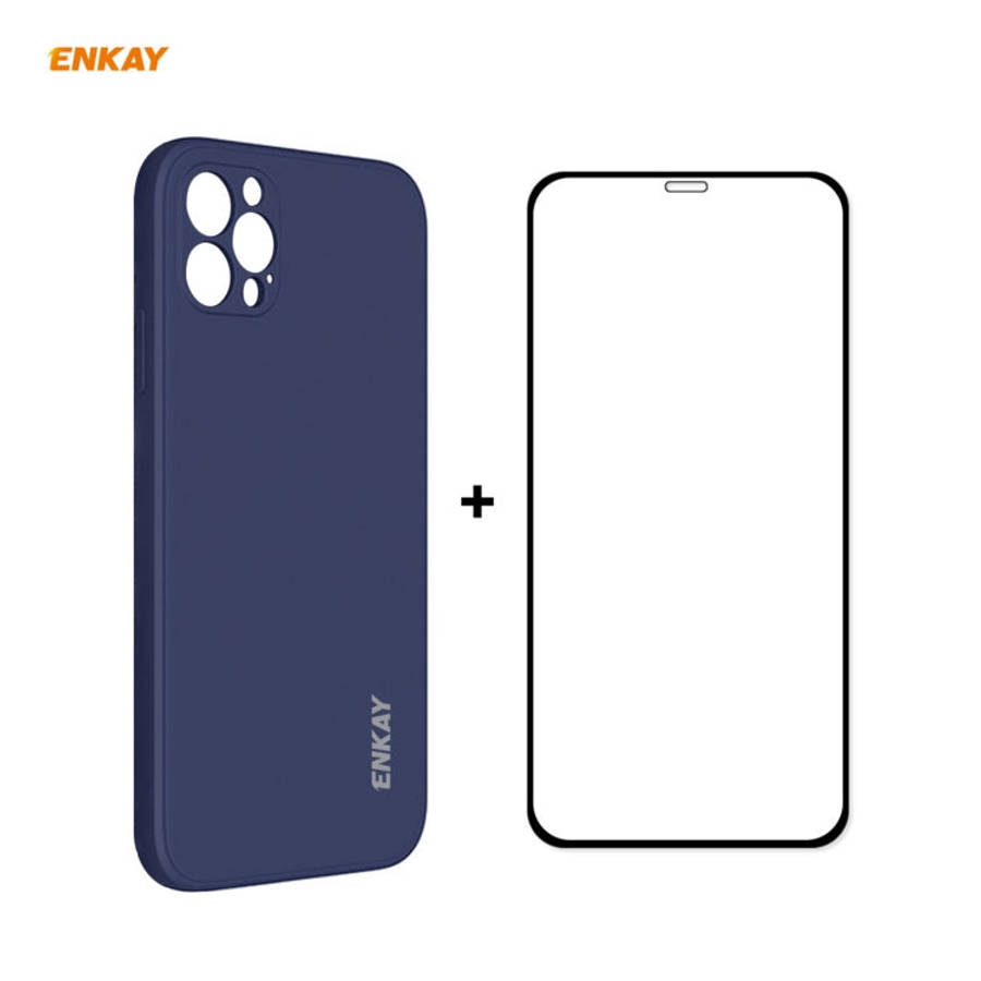 For iPhone 12 Pro Hat-Prince ENKAY ENK-PC0692 Liquid Silicone Straight Edge Shockproof Case + 0.2...