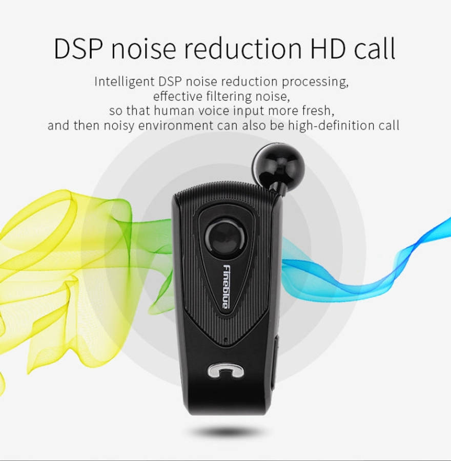 F930 CSR4.1 Retractable Cable Caller Vibration Reminder Anti-theft Bluetooth Headset, Silver