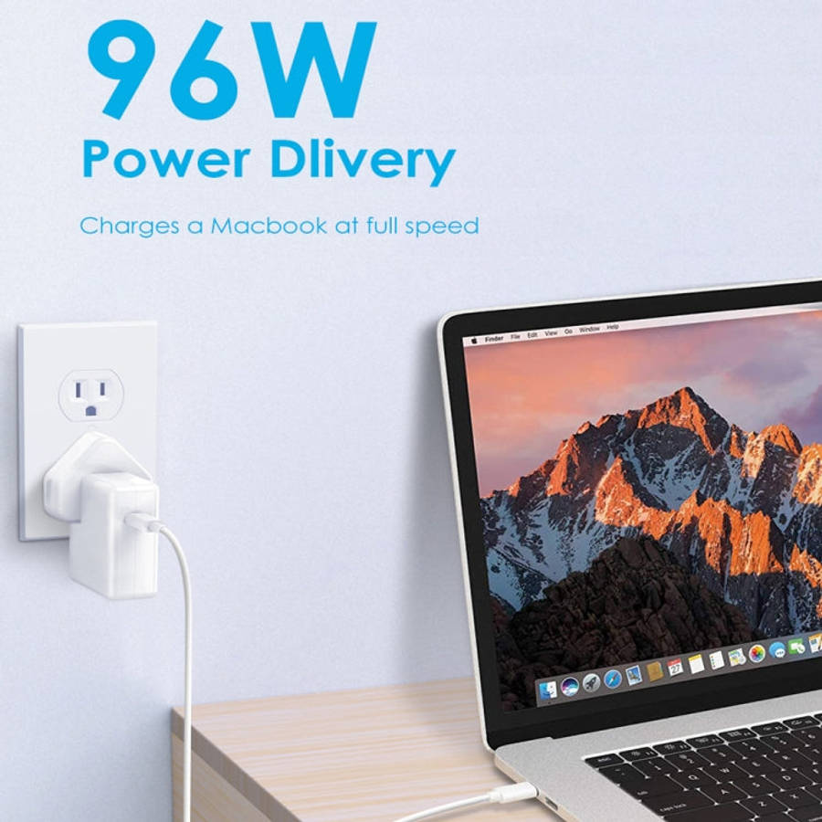 PD-96W 96W PD USB-C / Type-C Laptop Power Adapter for MacBook Pro 16 inch (A2141), EU Plug, US Pl...