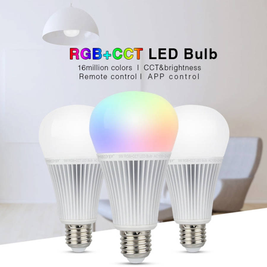 FUT012 E27 9W RGB + CCT LED Bulb Light 100V-240V Full Color Remote Control Smart Bulb WiFi 2.4G W...