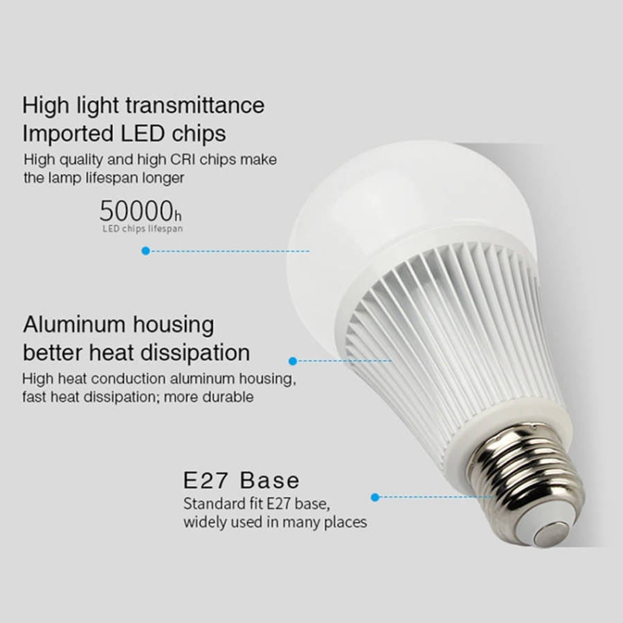 FUT012 E27 9W RGB + CCT LED Bulb Light 100V-240V Full Color Remote Control Smart Bulb WiFi 2.4G W...