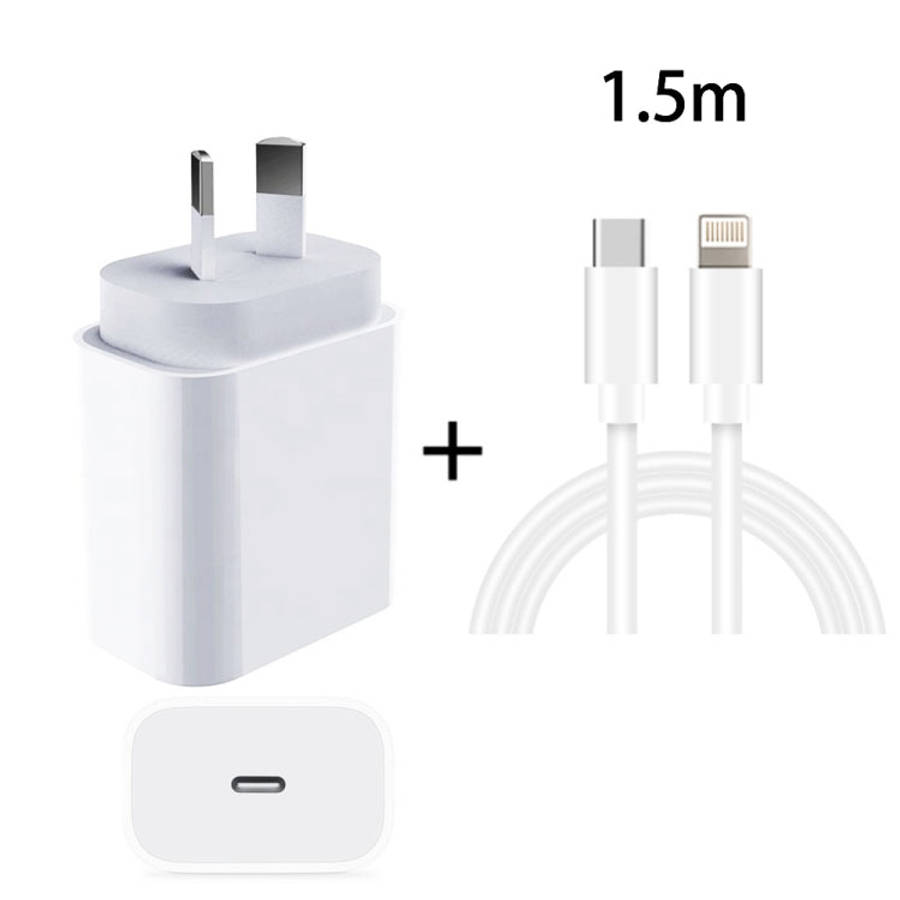 PD 20W PD 3.0 Travel Fast Charger Power Adapter with USB-C / Type-C to 8 Pin Fast Charge Data Cab...