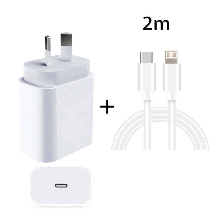PD 20W PD 3.0 Travel Fast Charger Power Adapter with USB-C / Type-C to 8 Pin Fast Charge Data Cab...