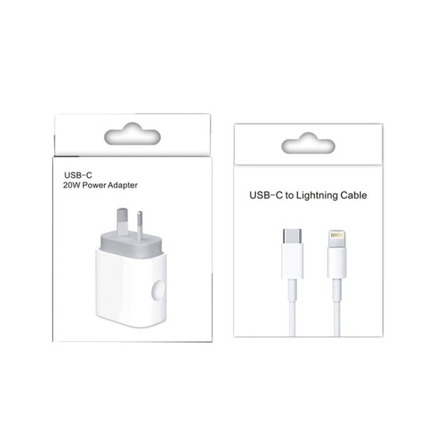 PD 20W PD 3.0 Travel Fast Charger Power Adapter with USB-C / Type-C to 8 Pin Fast Charge Data Cab...