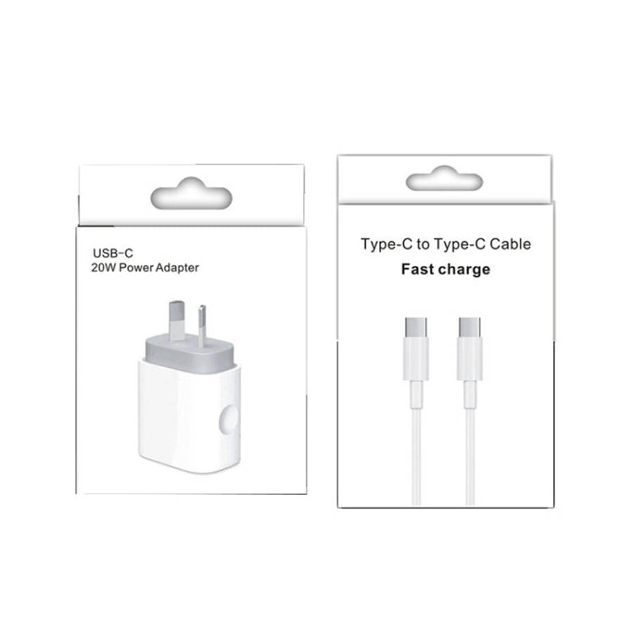 20W PD 3.0 Travel Fast Charger Power Adapter with USB-C / Type-C to Type-C Fast Charge Data Cable...