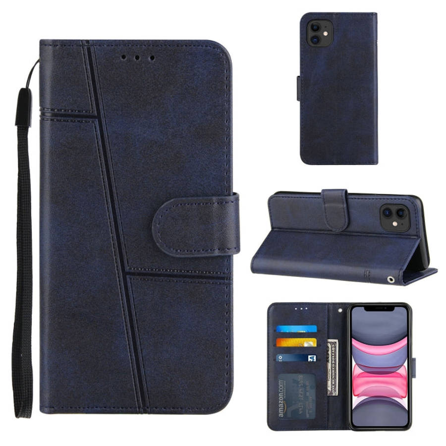 Stitching Calf Texture Buckle Horizontal Flip Leather Case with Holder & Card Slots & Wallet & La...