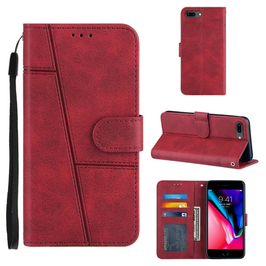 Stitching Calf Texture Buckle Horizontal Flip Leather Case with Holder & Card Slots & Wallet & La...