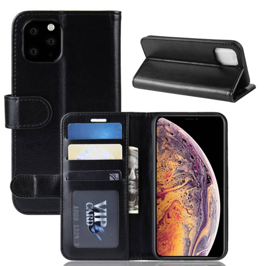 R64 Texture Single Fold Horizontal Flip Leather Case for iPhone XI MAX, with Holder & Card Slots ...