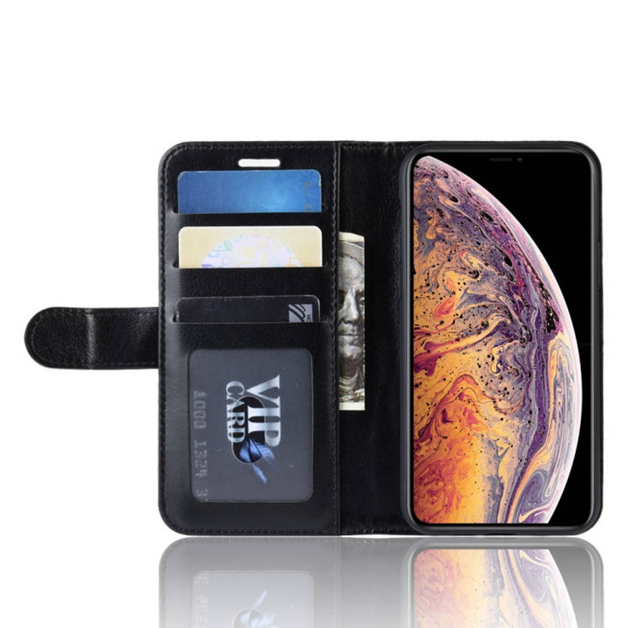 R64 Texture Single Fold Horizontal Flip Leather Case for iPhone XI MAX, with Holder & Card Slots ...