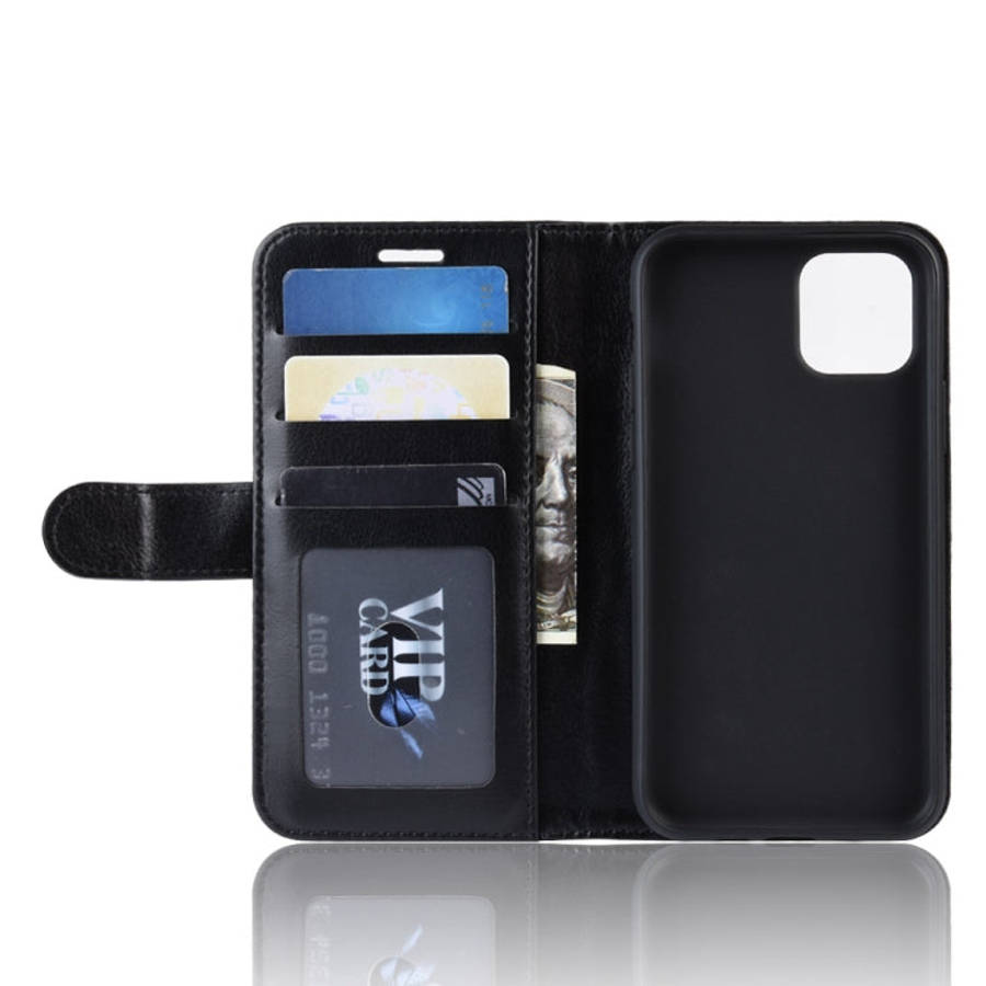 R64 Texture Single Fold Horizontal Flip Leather Case for iPhone XI MAX, with Holder & Card Slots ...