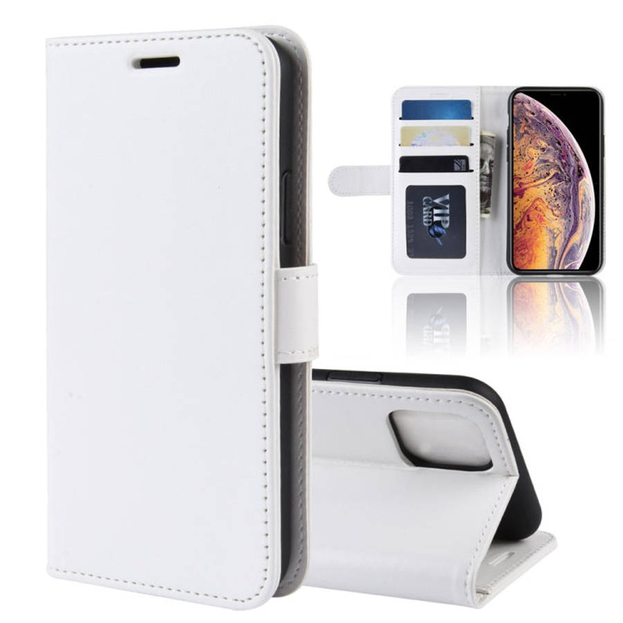R64 Texture Single Fold Horizontal Flip Leather Case for iPhone XI MAX, with Holder & Card Slots ...