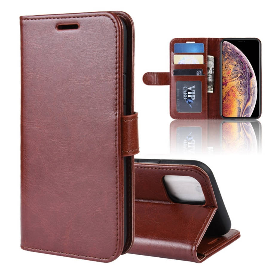 R64 Texture Single Fold Horizontal Flip Leather Case for iPhone XI MAX, with Holder & Card Slots ...