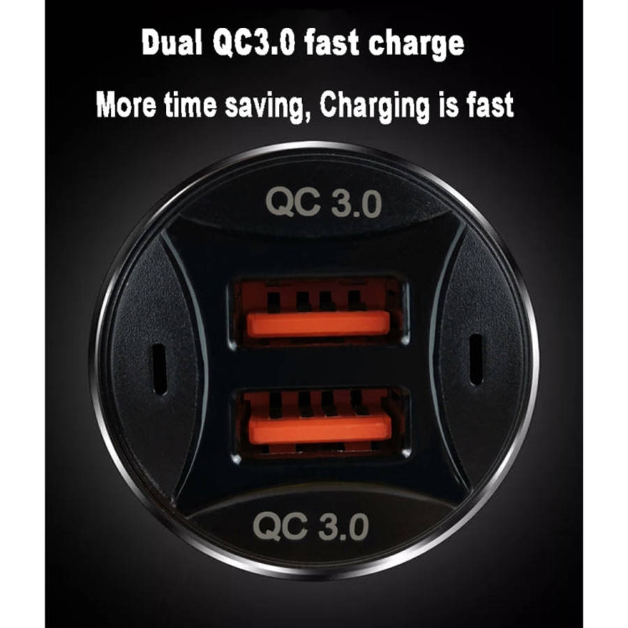 TE-092 36W Dual QC3.0 USB Fast Car Charger, TE-092