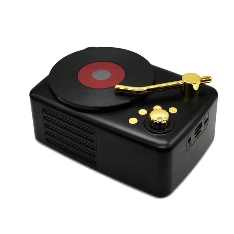 Retro style,built-in high-sensitivity FM receiving   antenna,long-term voyage, T12 (Black)