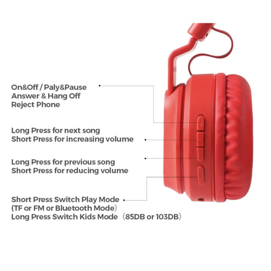 BOBo Kids Gift Bluetooth 5.0 Bass Noise Cancelling Stereo Wireless Headset With Mic, Support TF C...