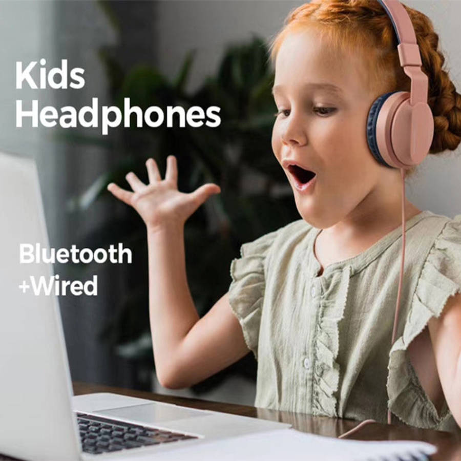 BOBo Kids Gift Bluetooth 5.0 Bass Noise Cancelling Stereo Wireless Headset With Mic, Support TF C...