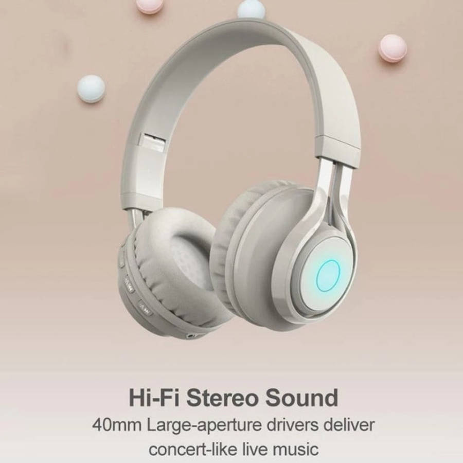 BT06C Cute Wireless Bluetooth 5.0 Headset for Children with Microphone LED Light Suppport Aux-in