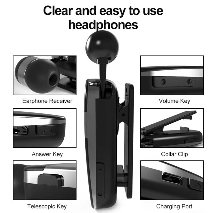K53 Stereo Wireless Bluetooth Headset Calls Remind Vibration Wear-Clip Driver Auriculares Earphon...