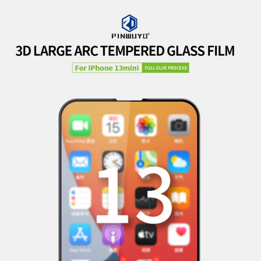 PINWUYO 9H 3D Curved Full Screen Explosion-proof Tempered Glass Film, For iPhone 13 mini, For iPh...