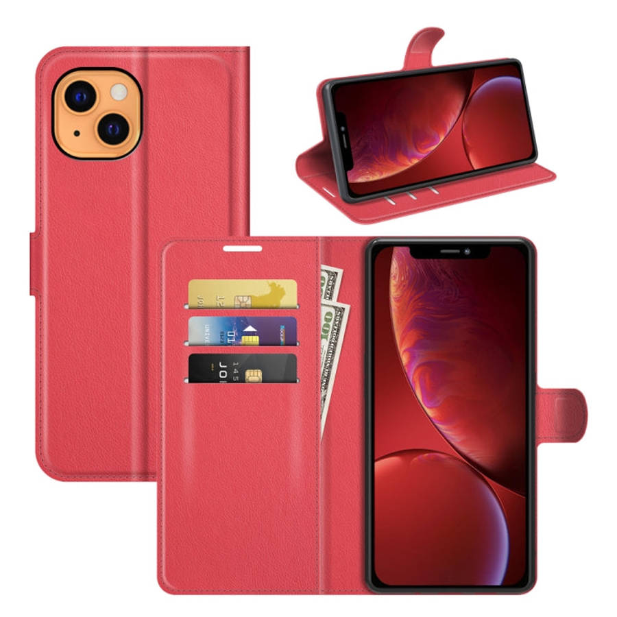 For iPhone 13 mini Litchi Texture Horizontal Flip Protective Case with Holder & Card Slots & Wall...