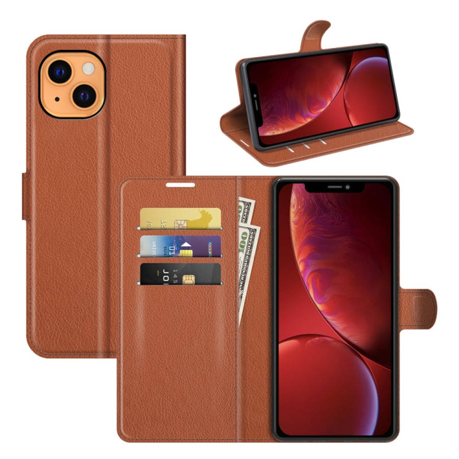 For iPhone 13 mini Litchi Texture Horizontal Flip Protective Case with Holder & Card Slots & Wall...