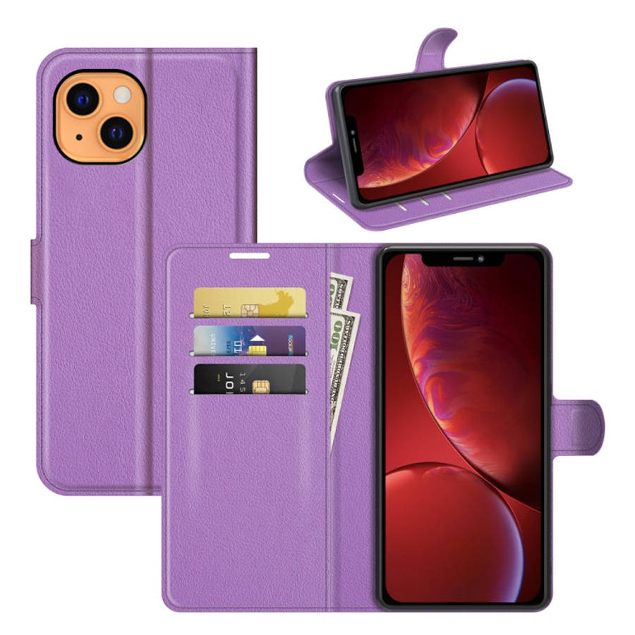 For iPhone 13 mini Litchi Texture Horizontal Flip Protective Case with Holder & Card Slots & Wall...