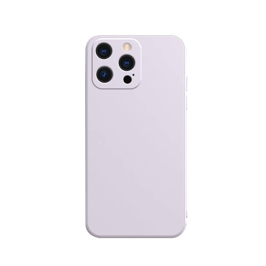Solid Color Cube Straight Edge Liquid Silicone Lining Flannel Case, For iPhone 13 mini, For iPhon...