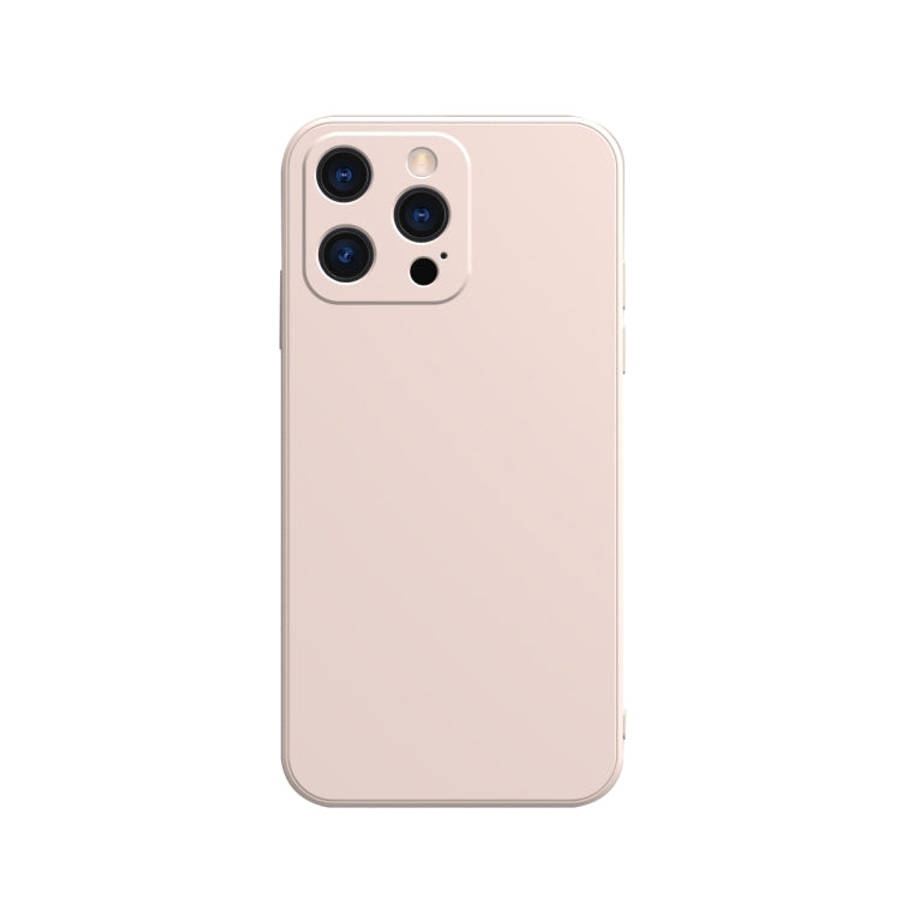 Solid Color Cube Straight Edge Liquid Silicone Lining Flannel Case, For iPhone 13 mini, For iPhon...