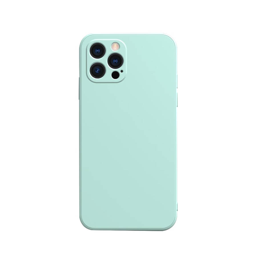 Solid Color Cube Straight Edge Liquid Silicone Lining Flannel Case, For iPhone 13 mini, For iPhon...