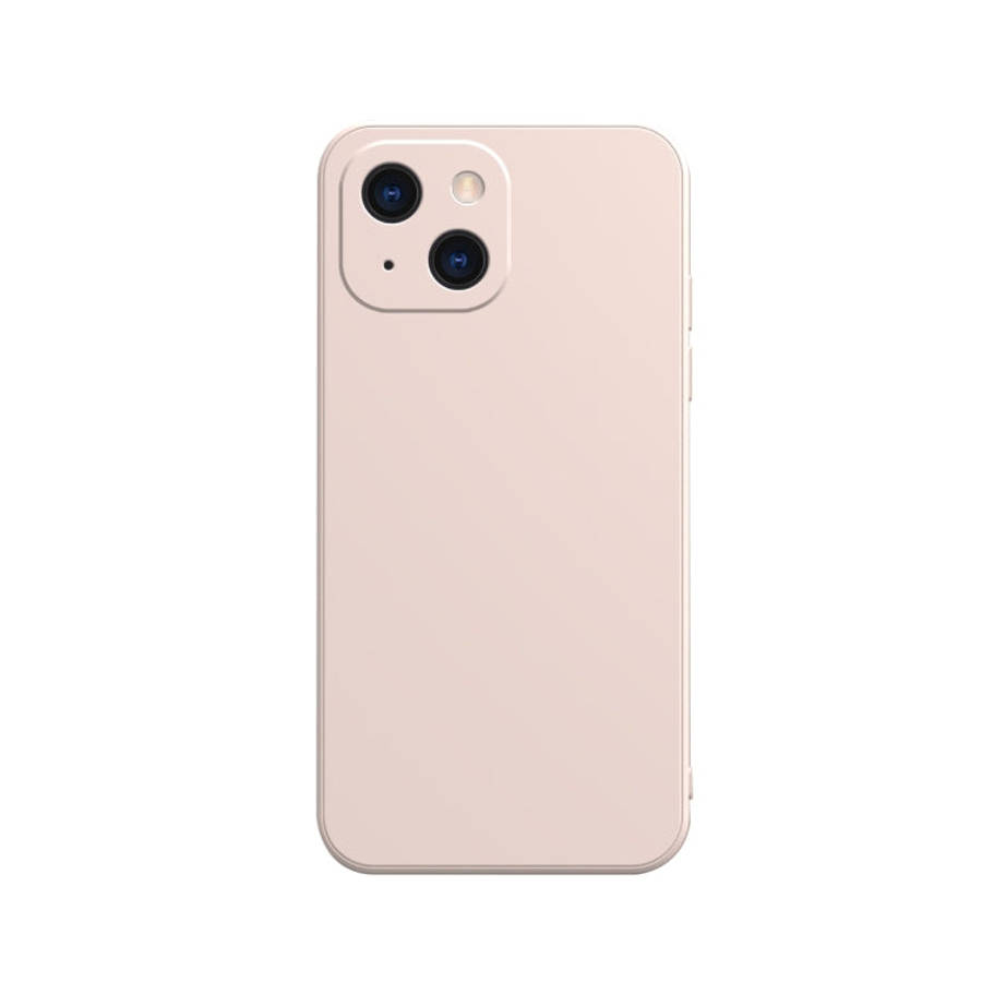 Solid Color Cube Straight Edge Liquid Silicone Lining Flannel Case, For iPhone 13 mini, For iPhon...