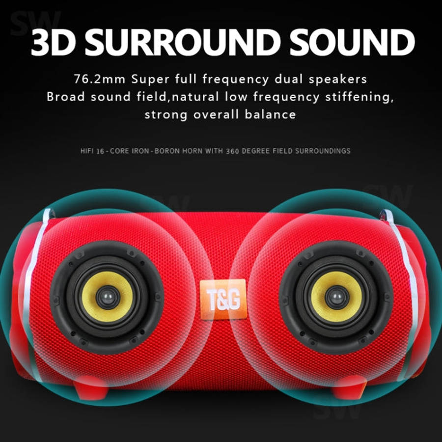 T&G TG187 Portable Waterproof Wireless Bass Surround Bluetooth Speaker with Shoulder Strap, Suppo...